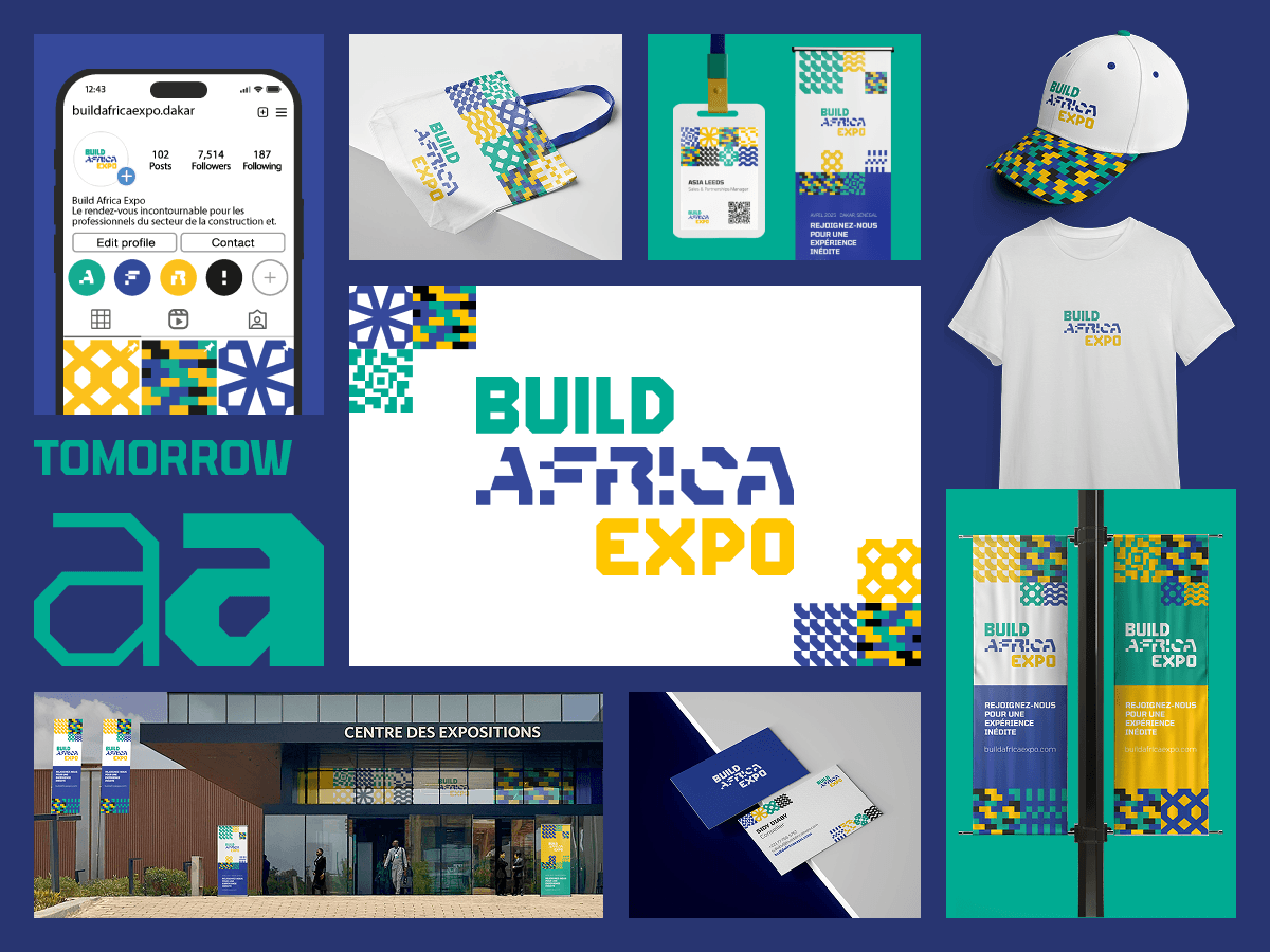 Sistema de identidad de Build Africa Expo