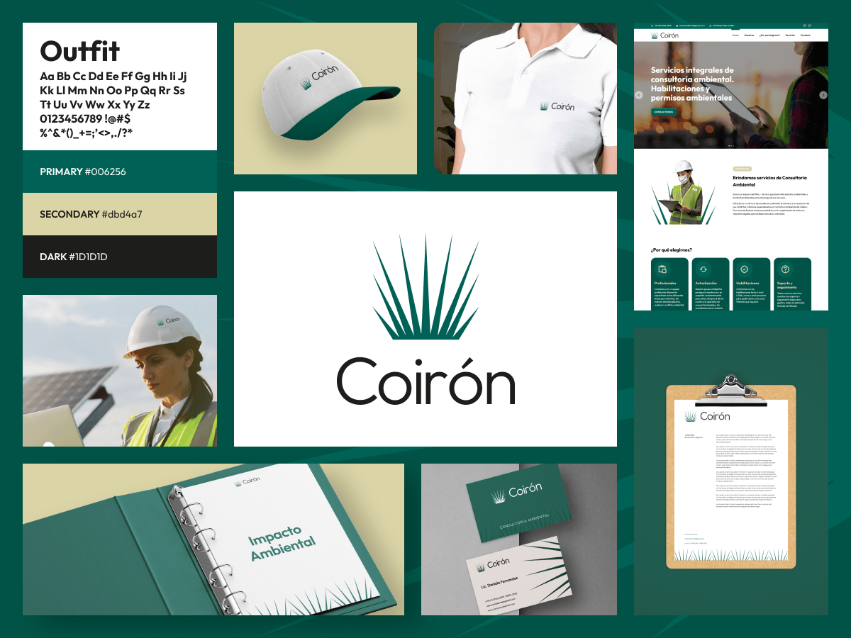 Identidad visual de Coirón aplicada