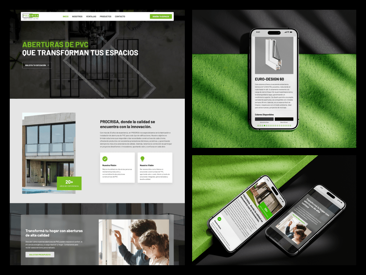Sitio web industrial de Procrisa